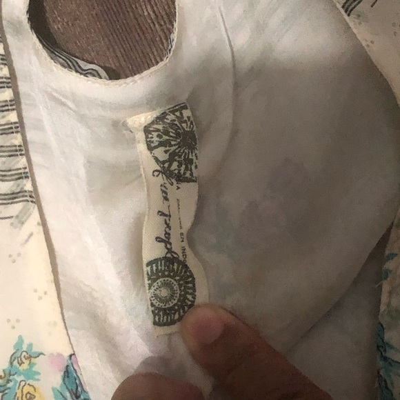 Free People Dress Women's XS Falling For Goregette Boho in Ivory Combo Mini - Picture 2 of 6